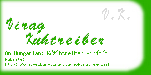 virag kuhtreiber business card